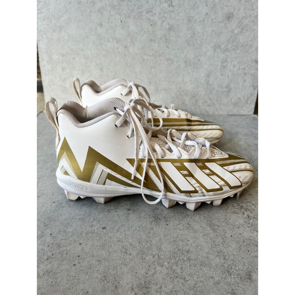 Adidas Freak Football Cleats Mens 8.5 White Gold Bounce Mid Athletic
